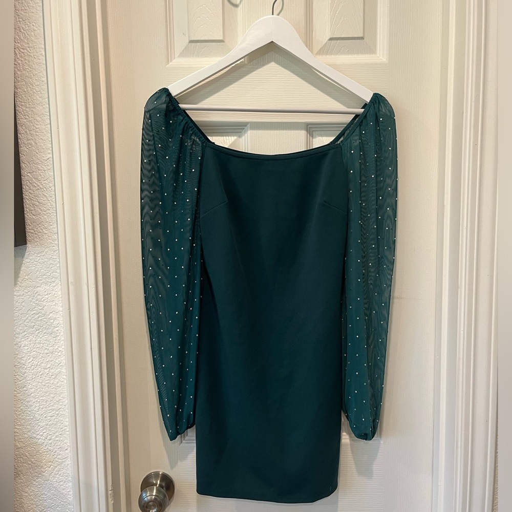 Dark green bodycon mini dress